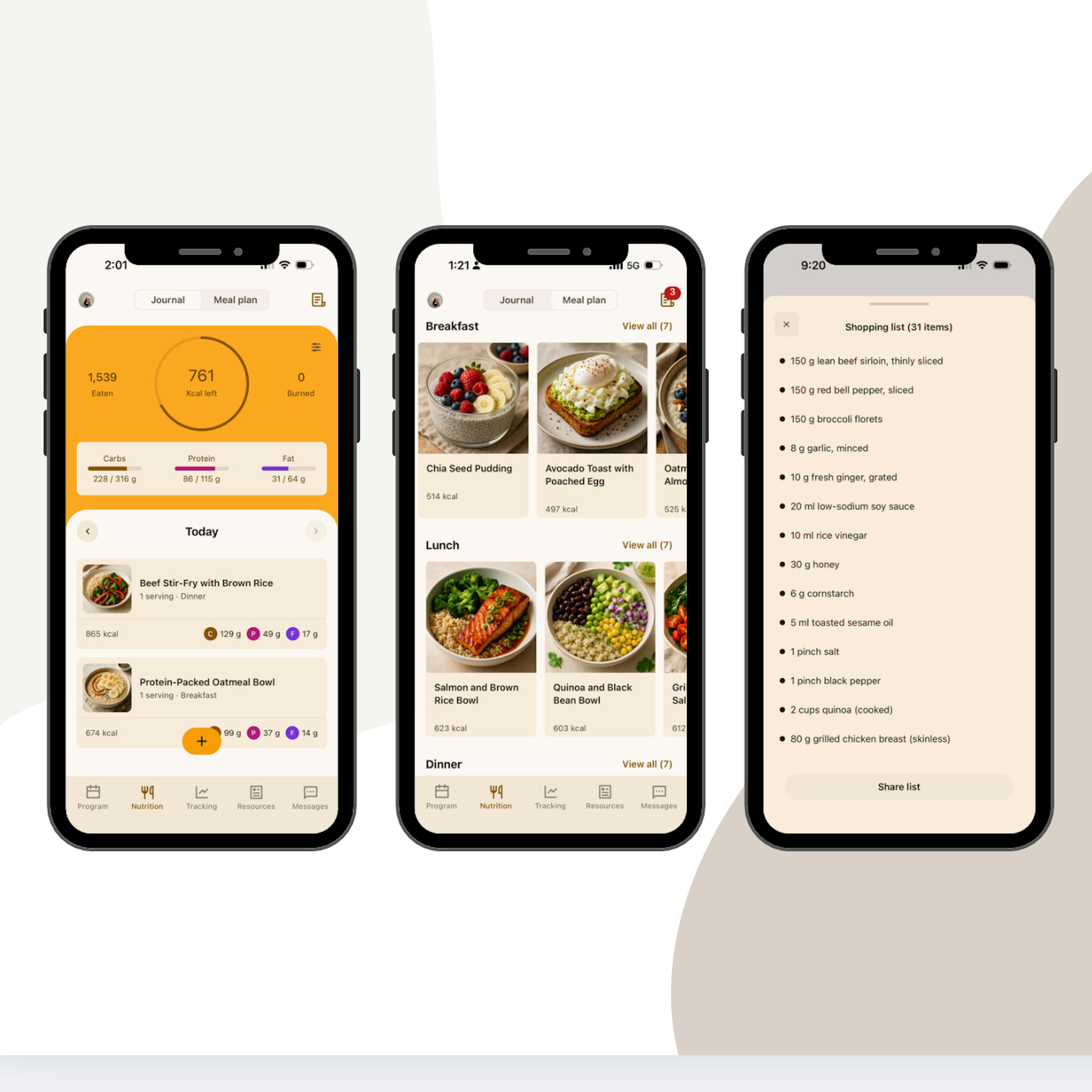 Meal Plan & Nutrition Tools