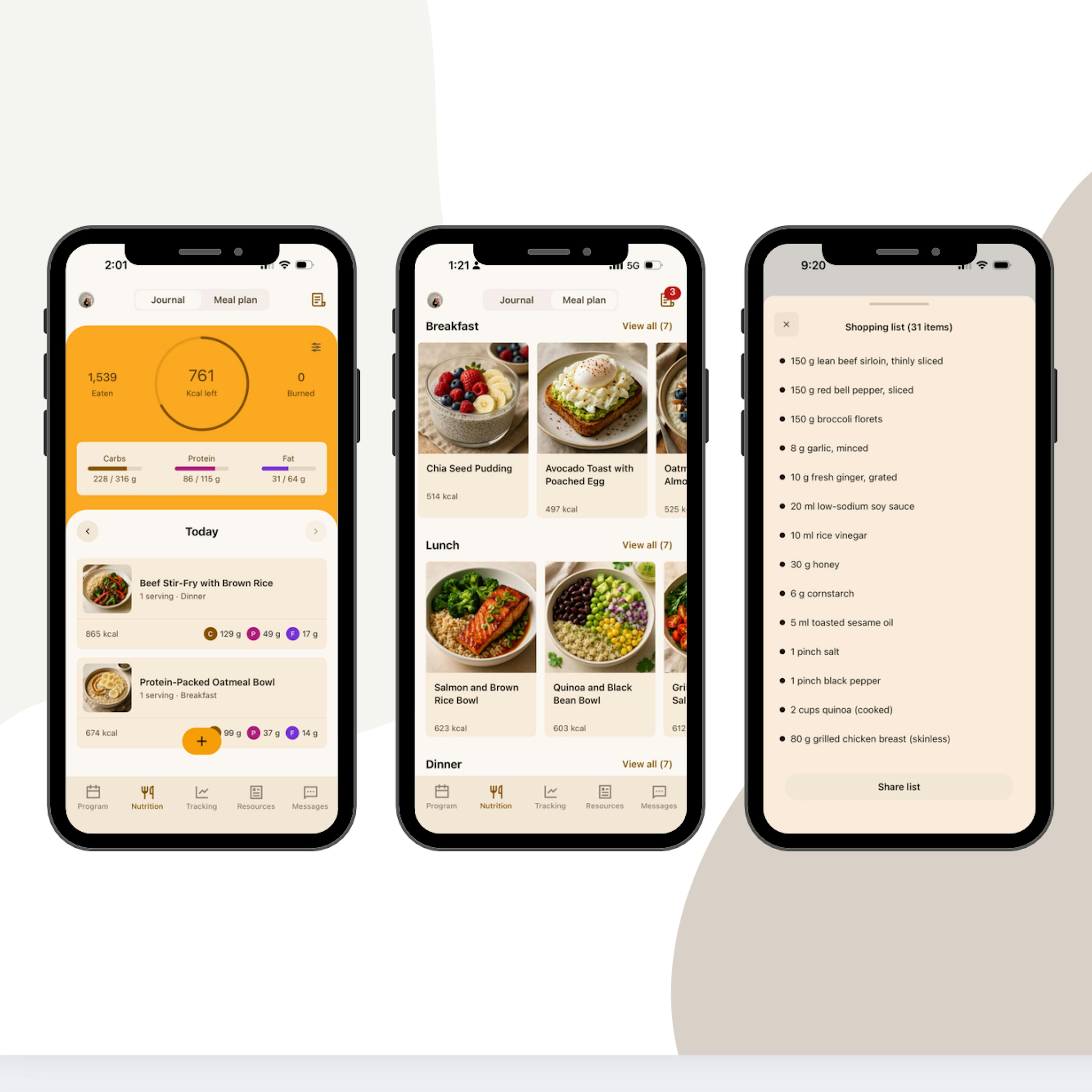 Meal Plan & Nutrition Tools