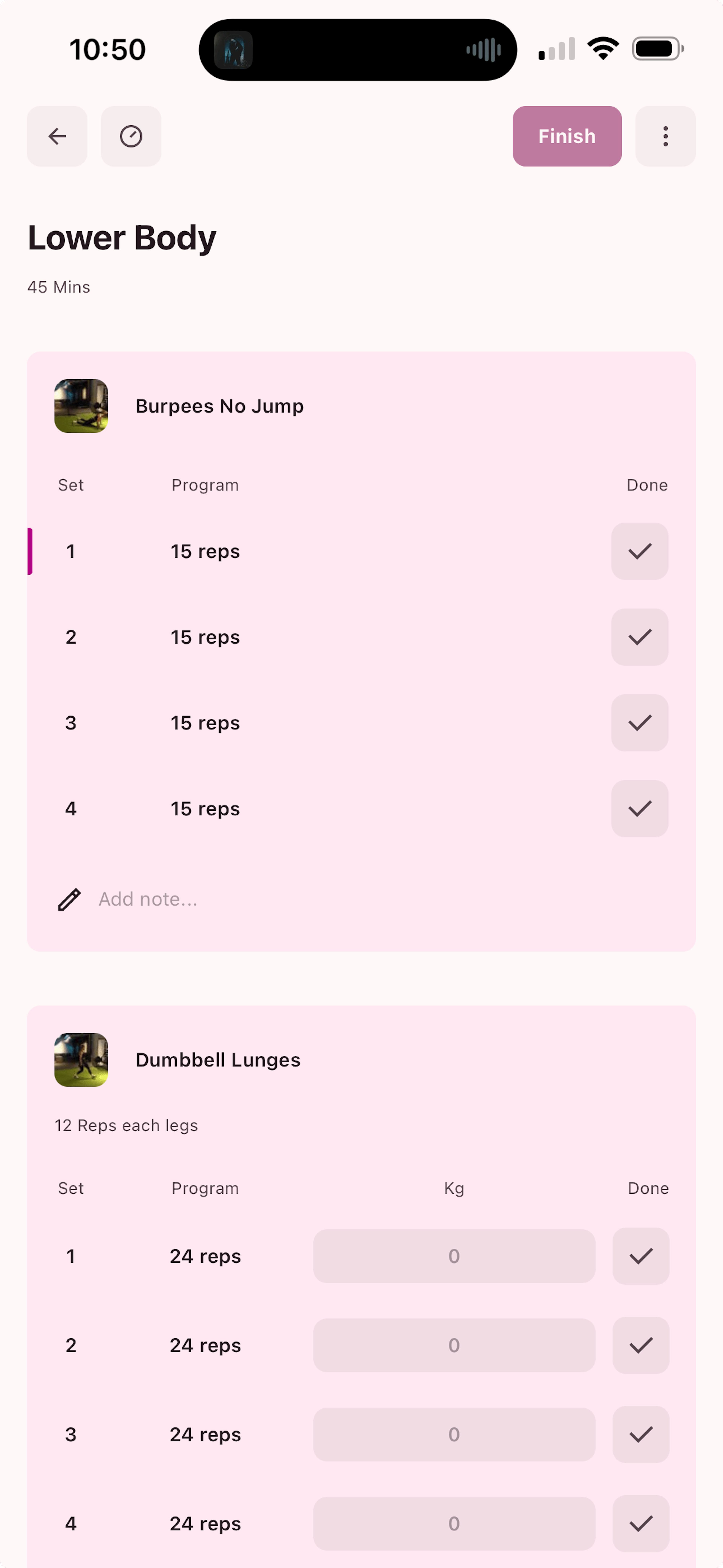 Weekly Workouts In Your Palm