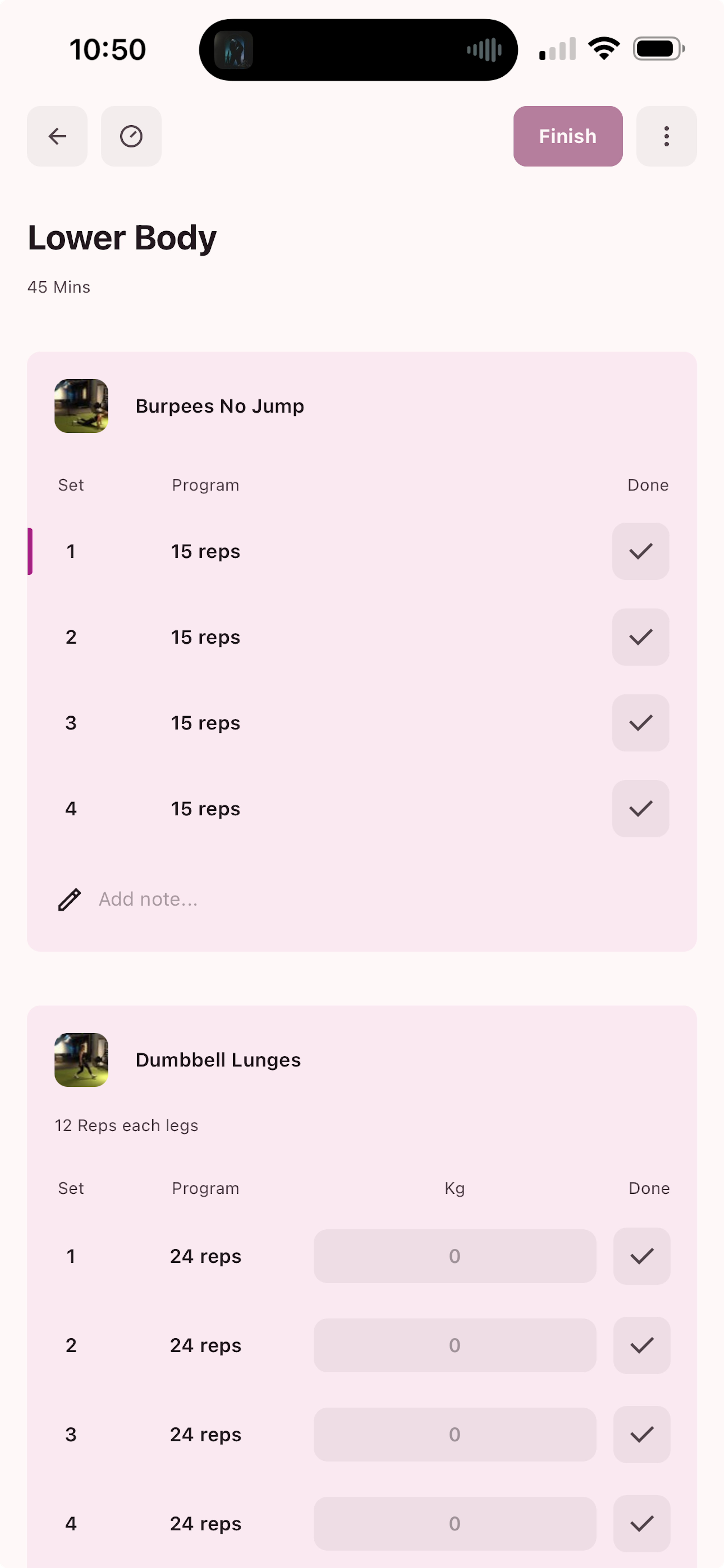 Weekly Workouts In Your Palm