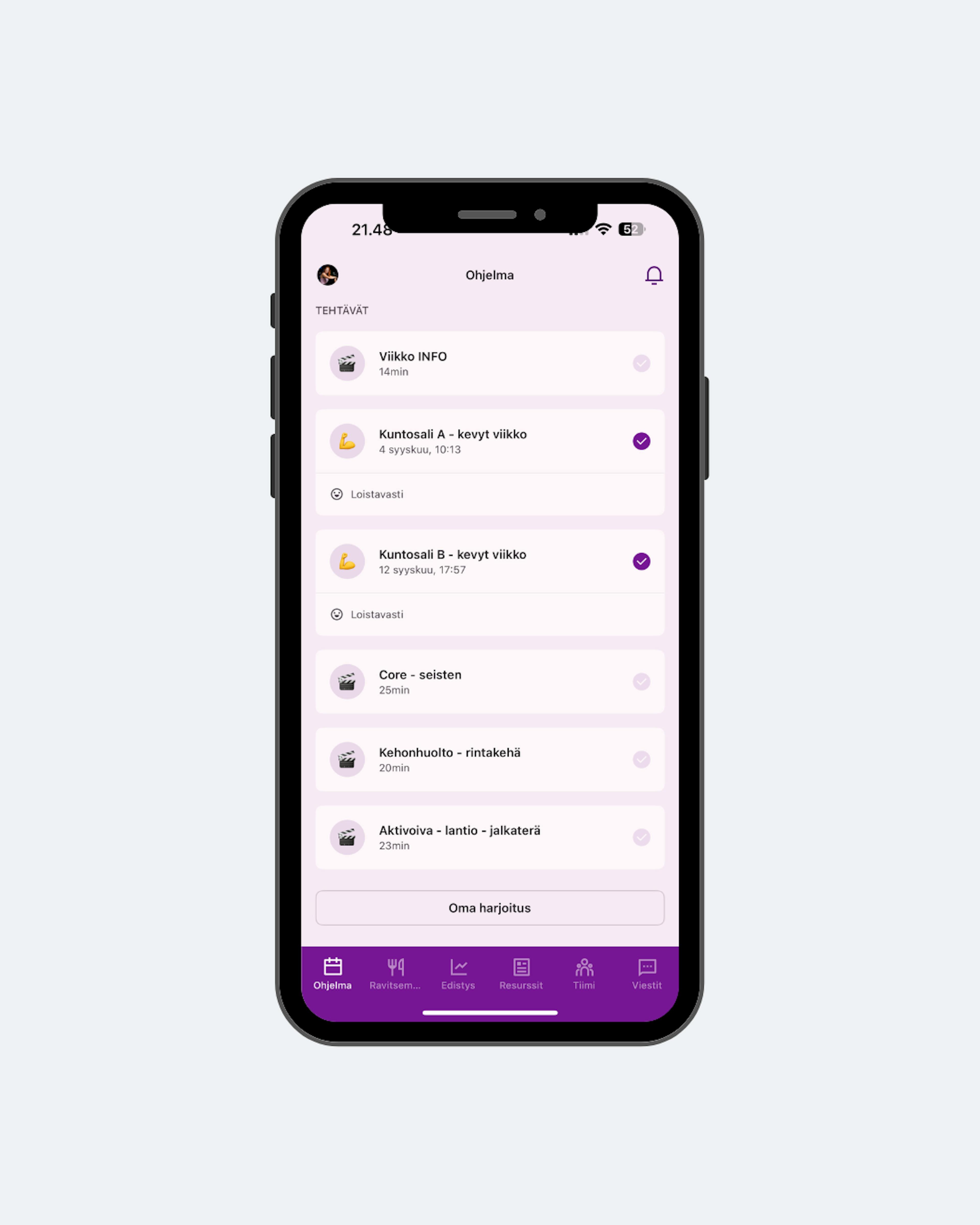 Viikottaiset rutiinit
