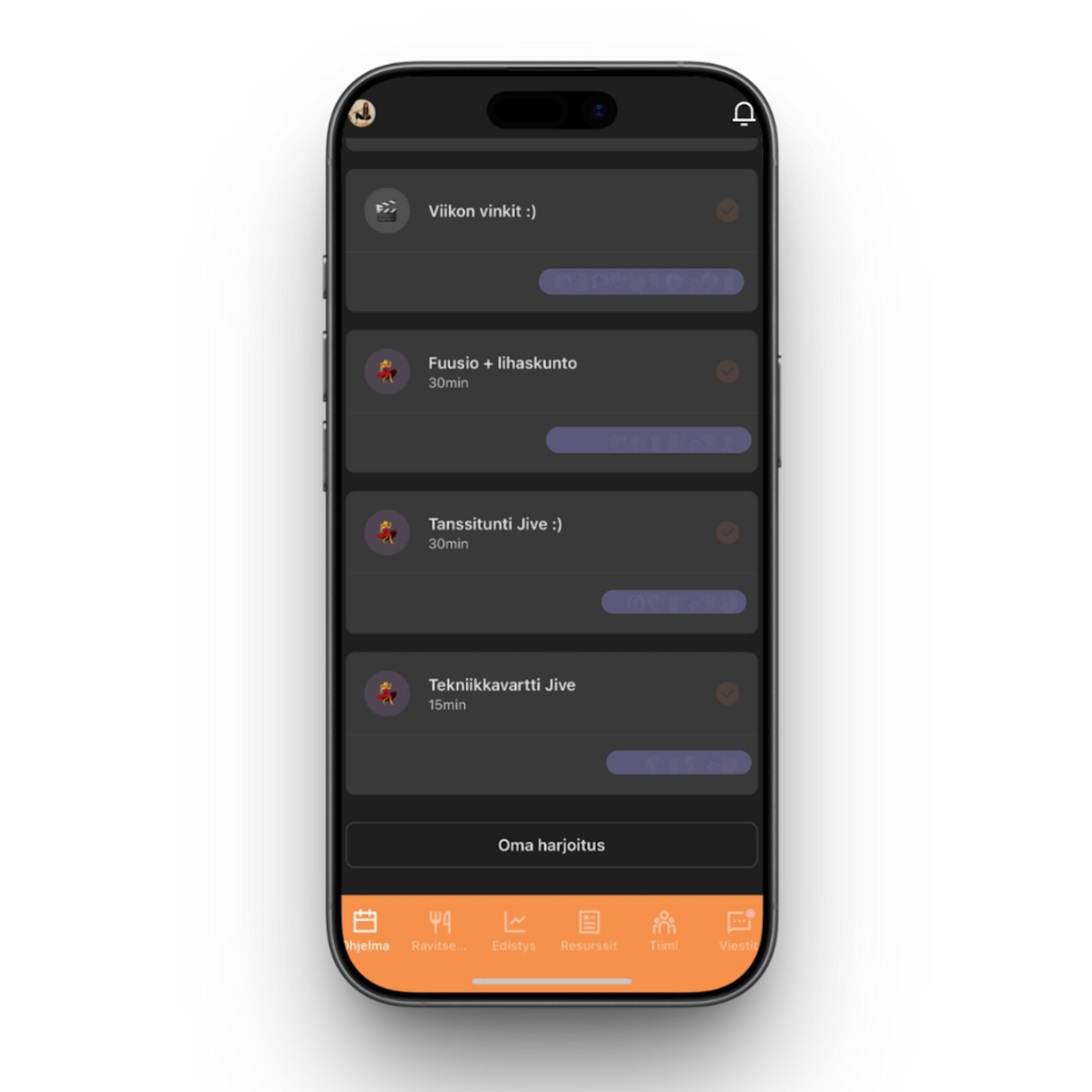 Viikottainen ohjelma & rutiinit