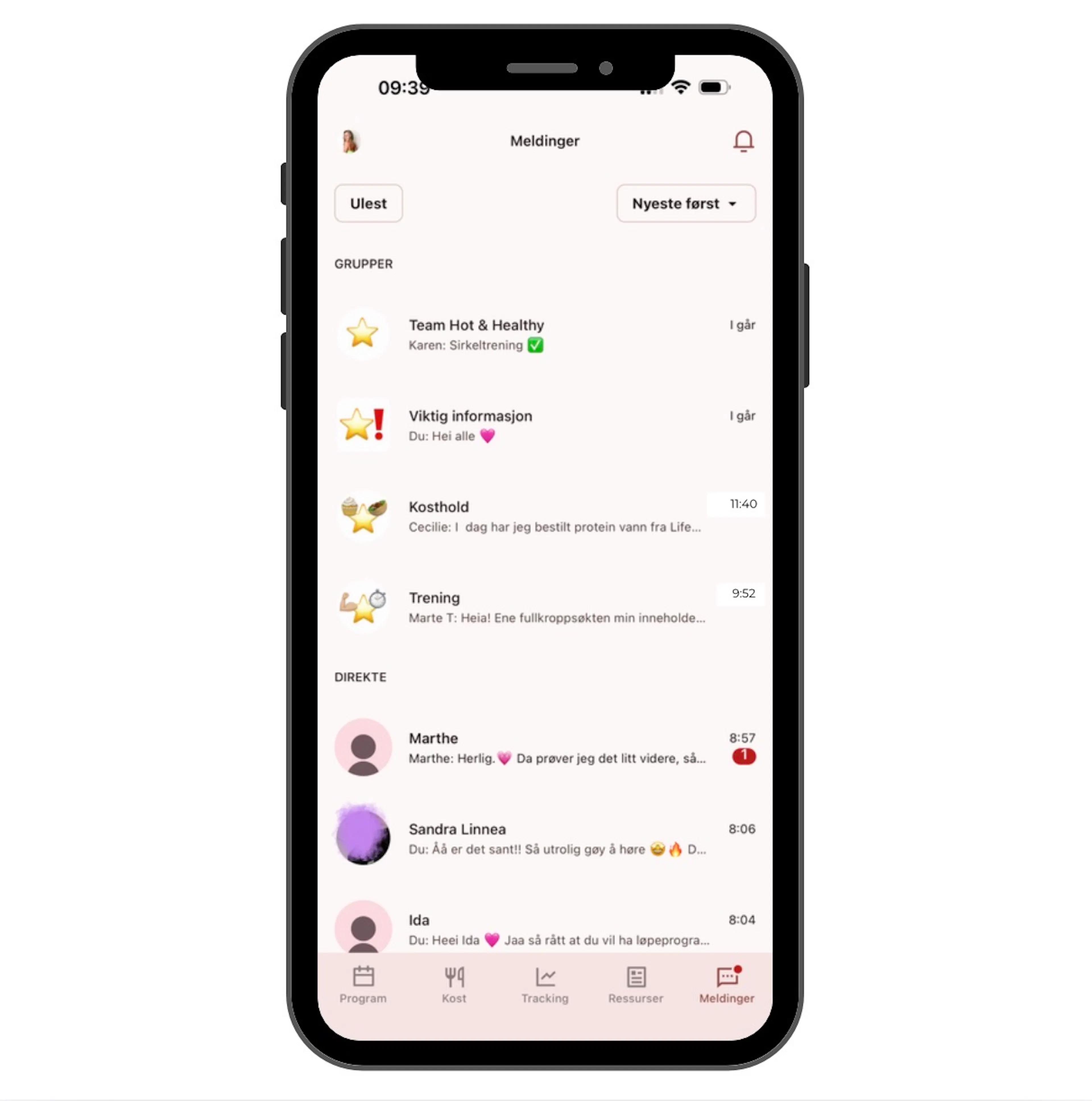 Direktechat og community