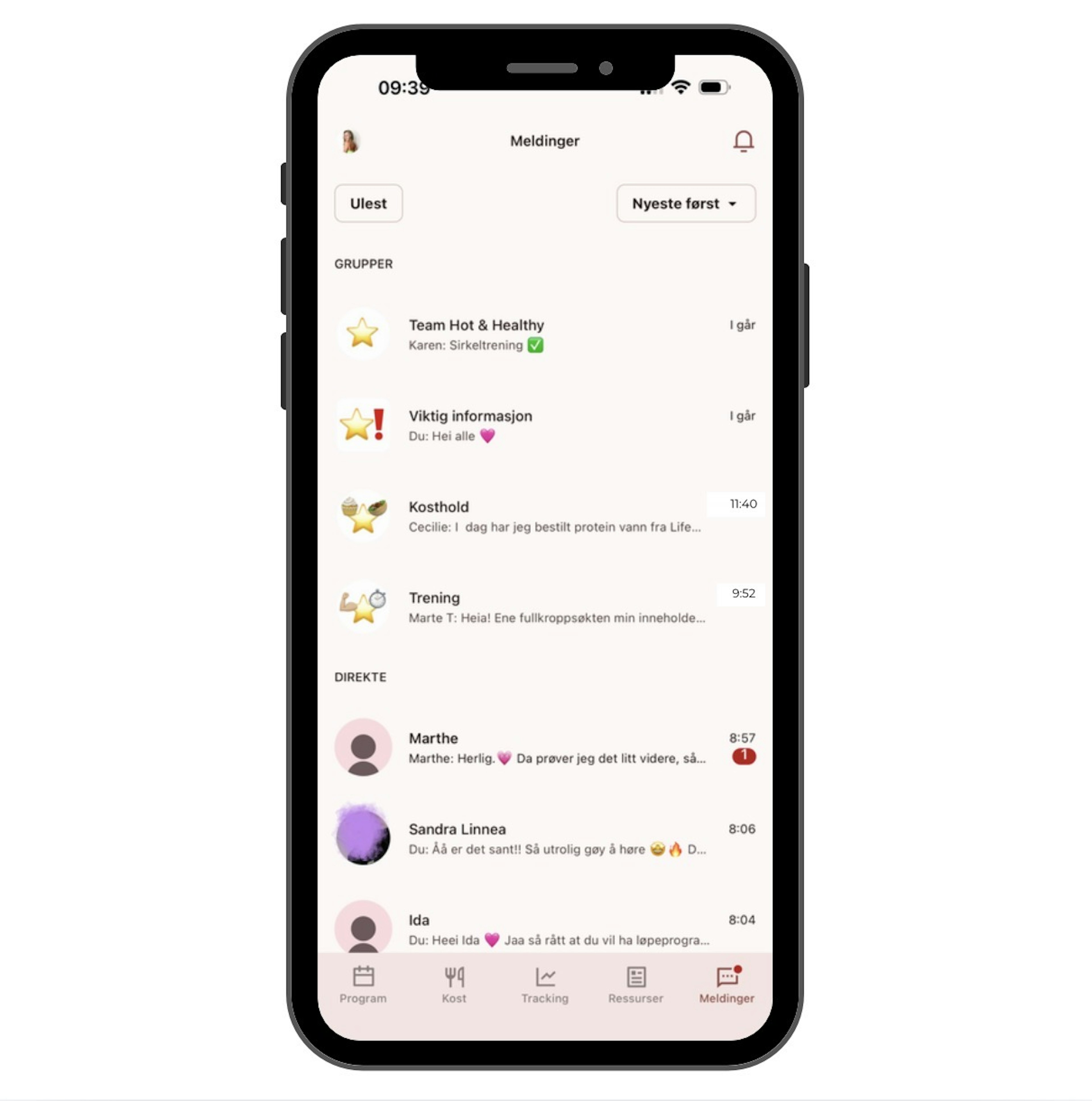 Direktechat og community