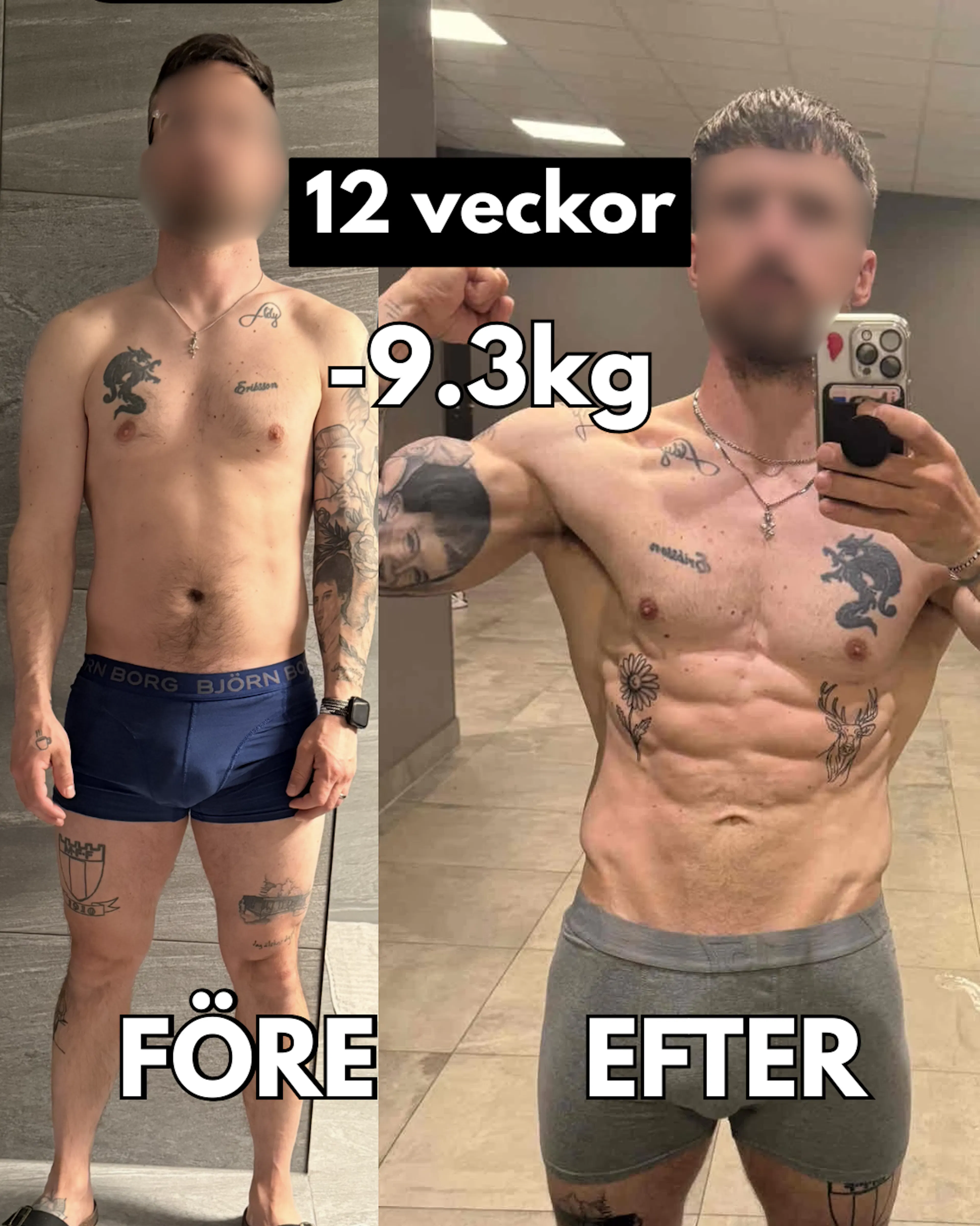 12 veckor, -9,2 kg och sin bästa form någonsin! 🔥